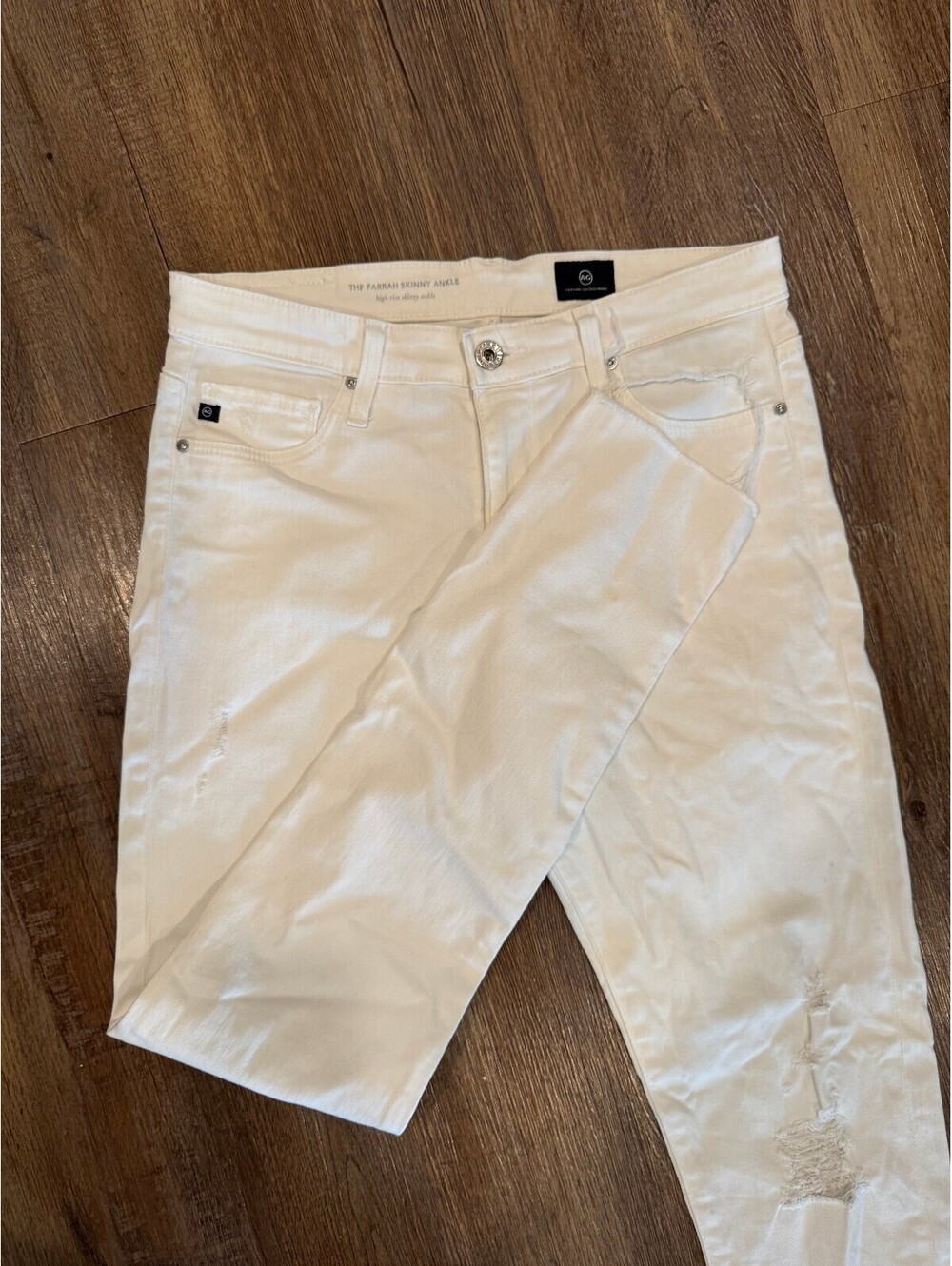 AG Adriano Goldschmied The Farrah Skinny Ankle Jeans Women’s 28R White High Rise